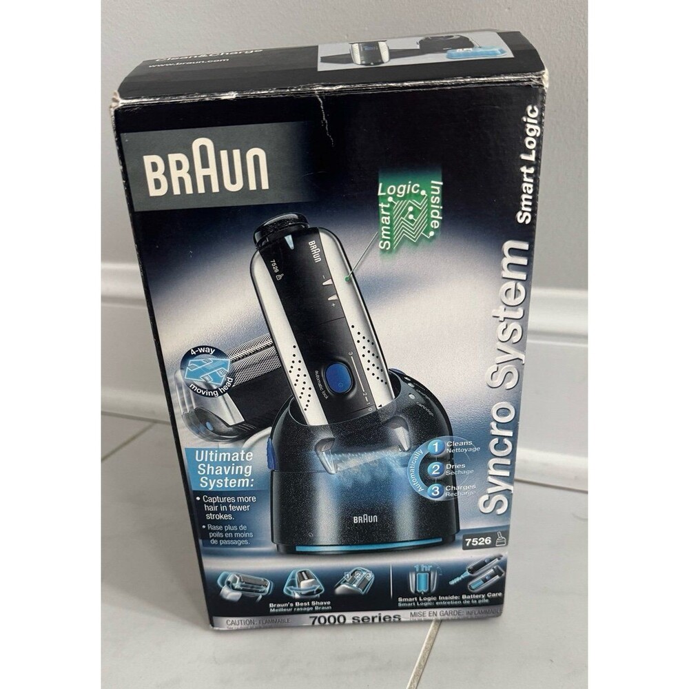New in Box Braun 7526 Electric Shaver Synchro System Rechargeable Razor